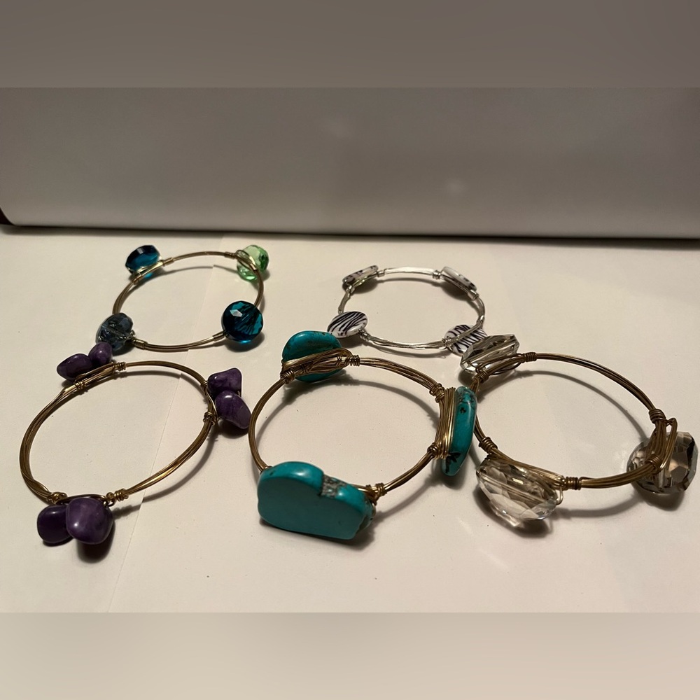 Wire-Wrapped Bangle Bracelet Bundle - image 1